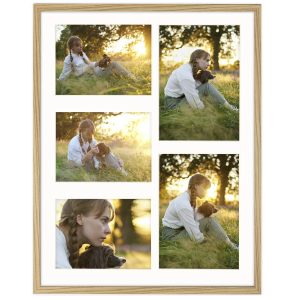 Ramka na zdjęcia 2x 15×21 3x 13×18 dębowa galeria na 5 zdjęć 40×50 FRAMAI 914923