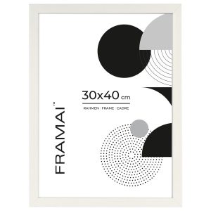Ramka na zdjęcia 30×40 cm biała rama z plexi prostokątna FRAMAI® 853781