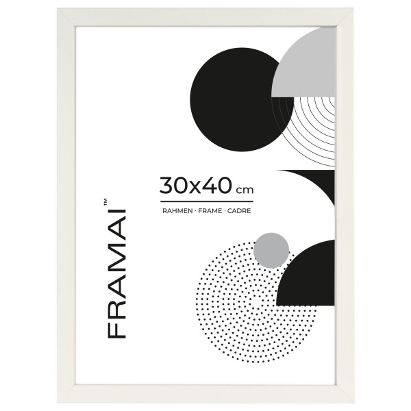 Ramka na zdjęcia 30x40 cm biała rama z plexi prostokątna FRAMAI® 853781