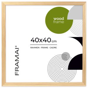 Ramka na zdjęcia 40×40 cm z drewna surowego sosnowa ramka DIY FRAMAI® 970921