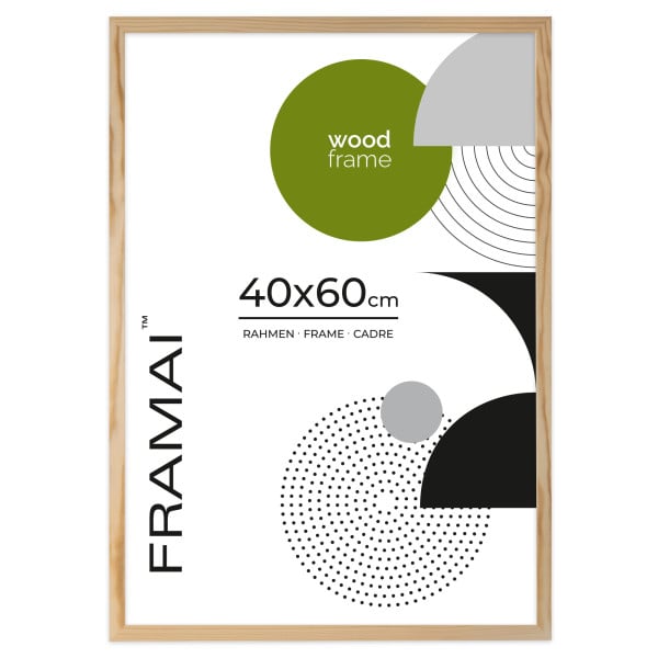 Ramka na zdjęcia 40x60 cm z drewna surowego sosnowa ramka DIY FRAMAI® 970923