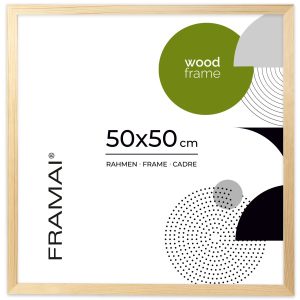 Ramka na zdjęcia 50×50 cm z drewna surowego sosnowa ramka DIY FRAMAI® 970914