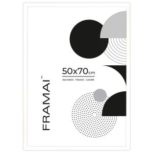 Ramka na zdjęcia 50×70 cm biała rama z plexi prostokątna FRAMAI® 853779