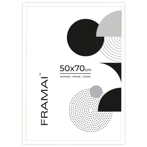 Ramka na zdjęcia 50x70 cm biała rama z plexi prostokątna FRAMAI® 853779