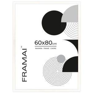 Ramka na zdjęcia 60×80 cm biała rama z plexi prostokątna FRAMAI® 853783