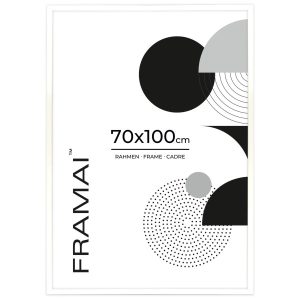 Ramka na zdjęcia 70×100 cm biała rama z plexi prostokątna FRAMAI® 853780