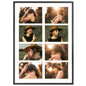 Ramka na zdjęcia 8 zdjęć 15×21 cm rama czarna foto galeria 50×70 FRAMAI® 994855