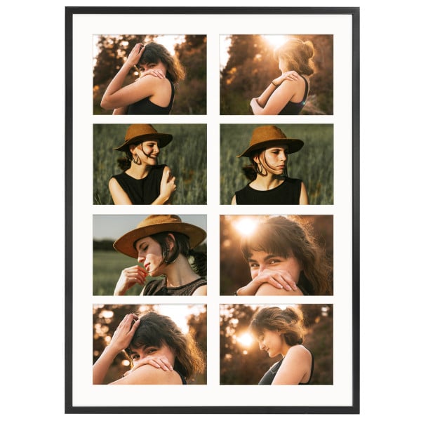 Ramka na zdjęcia 8 zdjęć 15x21 cm rama czarna foto galeria 50x70 FRAMAI® 994855