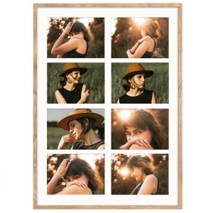 Ramka na zdjęcia 8 zdjęć 15×21 rama kolor dębowy foto galeria 50×70 FRAMAI® 994858