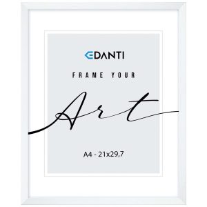 Ramka Na Zdjęcia A4 21X29,7 Cm Plakaty Dyplom Rama Wisząca Dekoracja Biała 754448