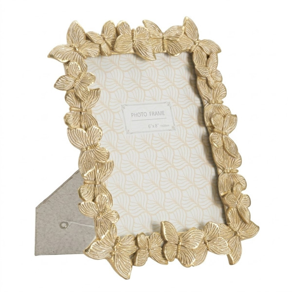 Ramka na zdjęcie FARFALLE, szklana, złota, 15x20 cm 996240