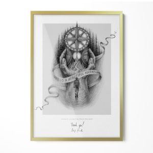 Ramka w kolorze złotym 50×70 cm Elegancka oprawa dekoracyjna 529421