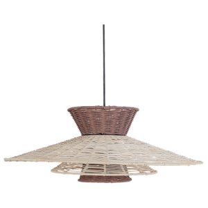 Rattanowa lampa wisząca brązowo-beżowa boho 305822 Rattanowa lampa wisząca brązowo-beżowa boho 305822