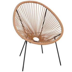 Rattanowy fotel ogrodowy wys.86 cm ażurowe krzesło owalne 399060