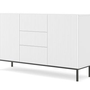Ravenna B Komoda 150 2D3S frez MDF biały mat + RAMA CZARNA 240701 Ravenna B Komoda 150 2D3S frez MDF biały mat + RAMA CZARNA 240701