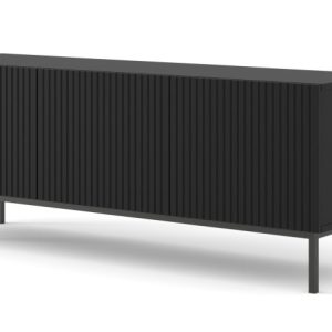 Ravenna B Szafka RTV 150 3D frez MDF czarny mat + RAMA CZARNA 240591 Ravenna B Szafka RTV 150 3D frez MDF czarny mat + RAMA CZARNA 240591