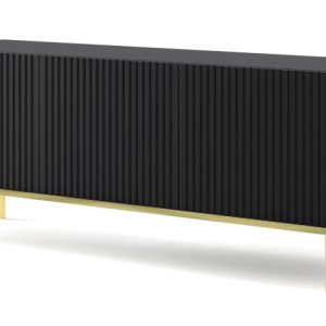 Ravenna B Szafka RTV 150 3D frez MDF czarny mat + RAMA ZŁOTA 240553 Ravenna B Szafka RTV 150 3D frez MDF czarny mat + RAMA ZŁOTA 240553