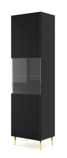 Ravenna B Witryna 1D frez MDF czarny mat + złote szpilki 240464