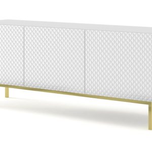 Ravenna C Szafka RTV 150 3D frez MDF biały połysk + RAMA ZŁOTA 240606 Ravenna C Szafka RTV 150 3D frez MDF biały połysk + RAMA ZŁOTA 240606