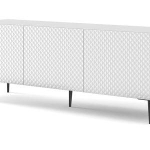 Ravenna C Szafka RTV 150 3D frez MDF biały połysk szpilka 240641 Ravenna C Szafka RTV 150 3D frez MDF biały połysk szpilka 240641