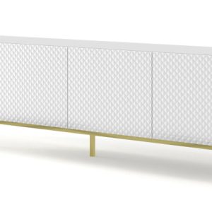 Ravenna C Szafka RTV 200 4D frez MDF biały połysk + RAMA ZŁOTA 240542 Ravenna C Szafka RTV 200 4D frez MDF biały połysk + RAMA ZŁOTA 240542