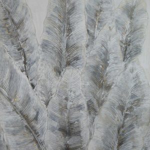 Ręcznie Malowany Obraz Liście Bananowca 90×120 cm 722586 Ręcznie Malowany Obraz Liście Bananowca 90×120 cm 722586