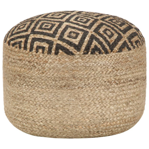 Ręcznie robiony puf, czarny, 45 x 30 cm, juta 383430