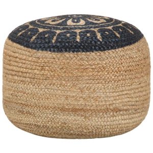 Ręcznie robiony puf, niebieski, 45 x 30 cm, juta 383422 Ręcznie robiony puf, niebieski, 45 x 30 cm, juta 383422