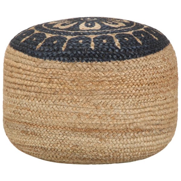 Ręcznie robiony puf, niebieski, 45 x 30 cm, juta 383422
