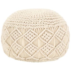 Ręcznie robiony puf z makramy, 45 x 30 cm, bawełna 383427 Ręcznie robiony puf z makramy, 45 x 30 cm, bawełna 383427