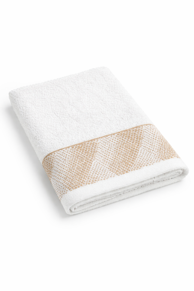 Ręcznik 50x90 Blanca 12 biały złoty geometria 500g/2 frotte 1051036