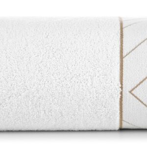 Ręcznik 50×90 Blanka biały złoty geomatria 500g/2 frotte 765672 Ręcznik 50×90 Blanka biały złoty geomatria 500g/2 frotte 765672