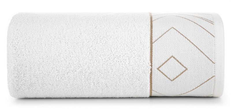 Ręcznik 50x90 Blanka biały złoty geomatria 500g/2 frotte 765672