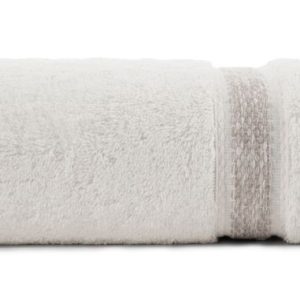 Ręcznik 50×90 kremowy z bordiurą z melanżowym pasem frotte 500 g/m2 765639 Ręcznik 50×90 kremowy z bordiurą z melanżowym pasem frotte 500 g/m2 765639