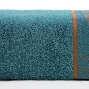 Ręcznik 50×90 Lotos turkusowy liście 500g/2 frotte 765689 Ręcznik 50×90 Lotos turkusowy liście 500g/2 frotte 765689