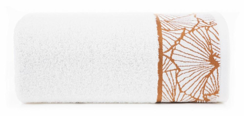 Ręcznik 50x90 Luna biały liście miłorzębu 500g/2 frotte 765616