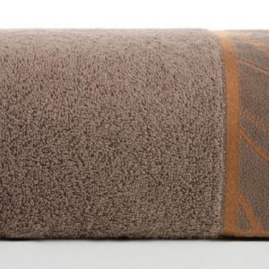 Ręcznik 70×140 Alisma brązowy jasny liście 500g/m2 frotte 765538