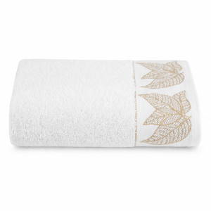 Ręcznik 70×140 Blanca 8 biały złoty liście 500g/2 frotte 962070