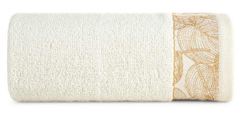 Ręcznik Agis 30x50 kremowy liście frotte 400g/m2 767080