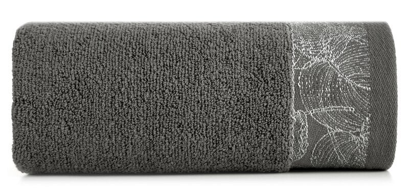 Ręcznik Agis 50x90 stalowy liście frotte 400g/m2 767094