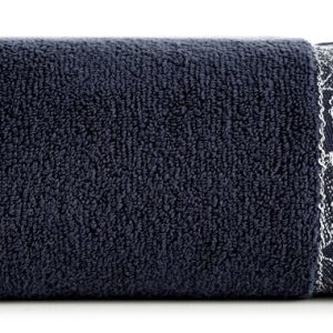 Ręcznik Agis 70×140 granatowy liście frotte 400g/m2 767146