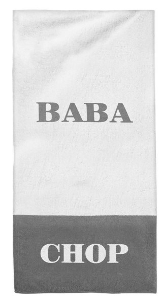 Ręcznik Baba-Chop 80x160 biały szary na prezent gadżet dla pary kąpielowy 1066062