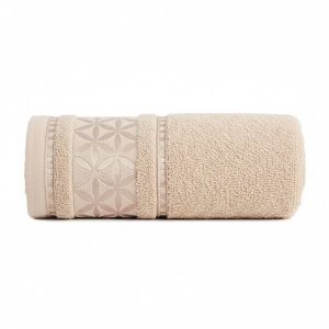 Ręcznik bawełniany 50×90 cm beżowy miękki chłonny Paola 845357 Ręcznik bawełniany 50×90 cm beżowy miękki chłonny Paola 845357