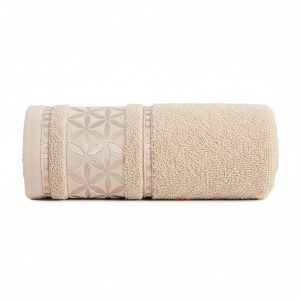 Ręcznik bawełniany 70×140 cm beżowy miękki chłonny Paola 845372 Ręcznik bawełniany 70×140 cm beżowy miękki chłonny Paola 845372