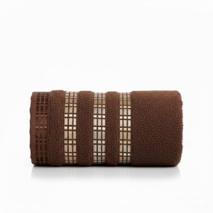 Ręcznik bawełniany frotte 50×90 cm Luxury brązowy miękki 836493 Ręcznik bawełniany frotte 50×90 cm Luxury brązowy miękki 836493