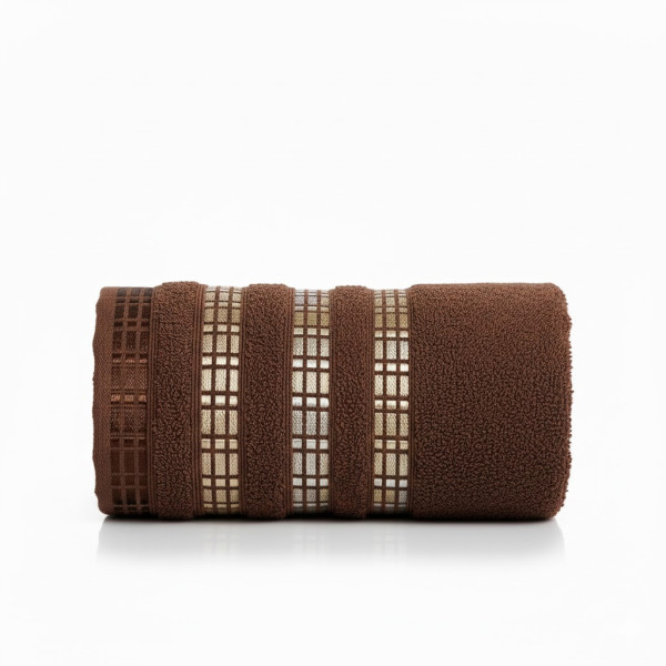 Ręcznik bawełniany frotte 50x90 cm Luxury brązowy miękki 836493
