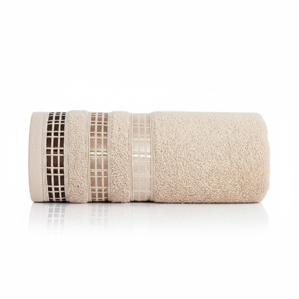 Ręcznik bawełniany frotte 70x140 cm Luxury beżowy miękki 845366