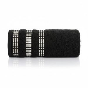 Ręcznik bawełniany frotte 70×140 cm Luxury czarny miękki chłonny 845368 Ręcznik bawełniany frotte 70×140 cm Luxury czarny miękki chłonny 845368