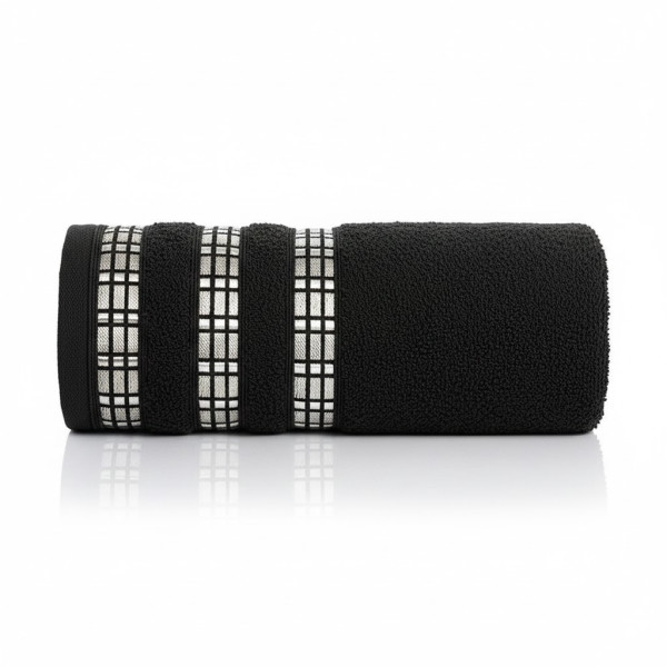 Ręcznik bawełniany frotte 70x140 cm Luxury czarny miękki chłonny 845368