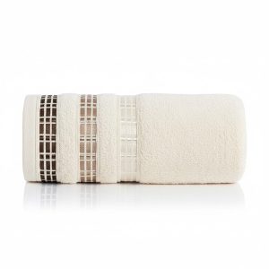 Ręcznik bawełniany frotte 70×140 cm Luxury kremowy miękki 845378 Ręcznik bawełniany frotte 70×140 cm Luxury kremowy miękki 845378